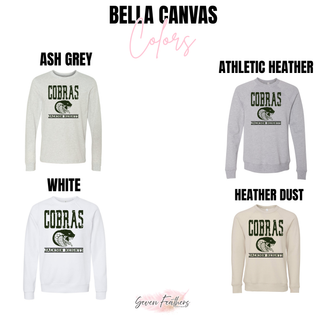 Jackson Heights Cobras Distressed Mascot Banner Top, Bella Canvas color options
