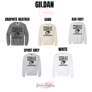 Jackson Heights Cobras Distressed Mascot Banner Top, Gildan color options
