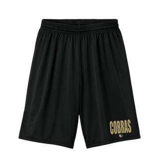 Jackson Heights Cobras distressed mascot cooling performance shorts in black
