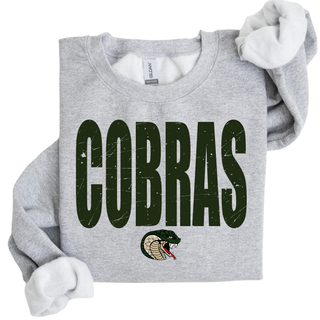Jackson Heights Cobras distressed mascot crewneck sweatshirt in sport grey