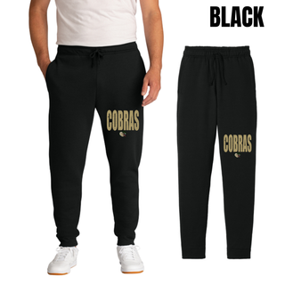 Jackson Heights Cobras distressed mascot core fleece joggers in black
