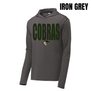 Jackson Heights Cobras Distressed Mascot PosiCharge Competitor Hoodie in Iron Grey