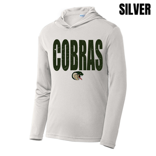 Jackson Heights Cobras Distressed Mascot PosiCharge Competitor Hoodie in Silver