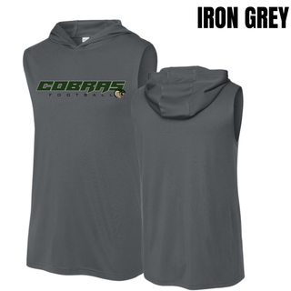 Jackson Heights Cobras Football logo Competitor sleeveless hoodie back view