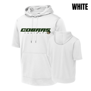 Jackson Heights Cobras Football logo short sleeve hooded pullover back view