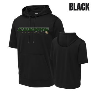 Jackson Heights Cobras Football logo short sleeve hooded pullover options