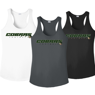 Jackson Heights Cobras Football logo women’s PosiCharge racerback tank options