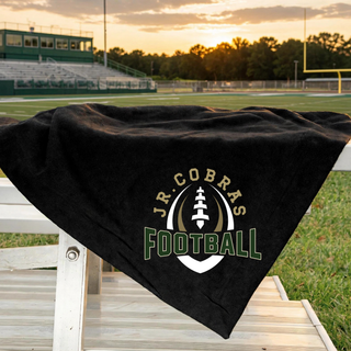 Black Jackson Heights Cobras Football Outline stadium blanket