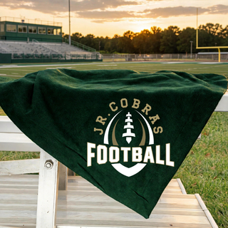 Forest green Jackson Heights Cobras Football Outline stadium blanket