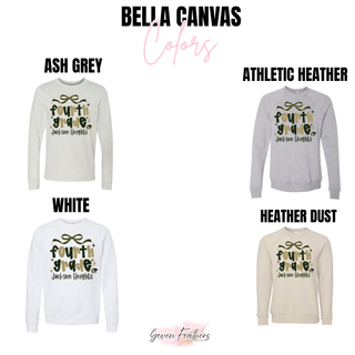Jackson Heights Cobras Fourth Grade Bow Top in Bella Canvas Ash Grey, Athletic Heather, White, and Heather Dust color options