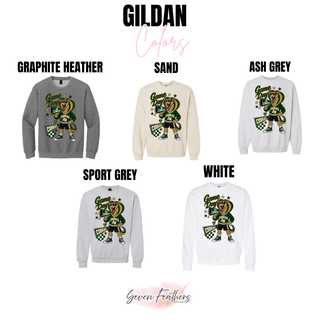 Jackson Heights Cobras Game Day Mascot Top Gildan color options in graphite heather, sand, ash grey, sport grey, and white