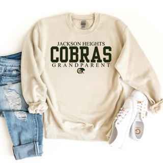Jackson Heights Cobras Grandparent top in natural, flat lay with jeans and sneakers