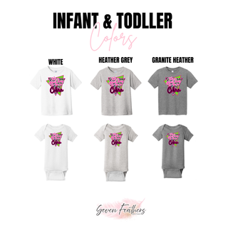 Jackson Heights Cobras Great Day Top infant and toddler color options: White, Heather Grey, Granite Heather