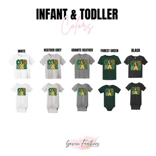 Jackson Heights Cobras Print Block Top infant and toddler color options: White, Heather Grey, Granite Heather, Forest Green, and Black