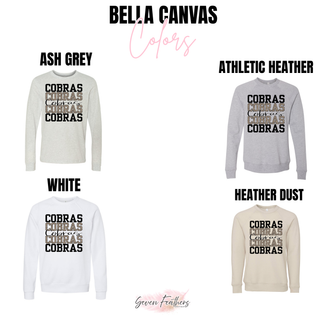 Jackson Heights Cobras Stacked Leopard Top - Bella Canvas color options