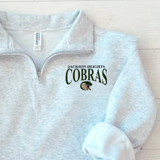 Jackson Heights Cobras Team Arch Fleece Quarter-Zip in Ash Grey