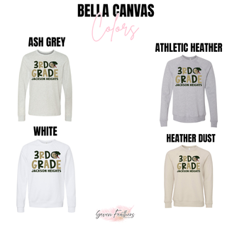 Jackson Heights Cobras Third Grade Block Top Bella Canvas color options: Ash Grey, Athletic Heather, White, Heather Dust