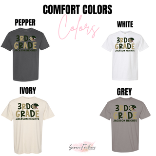 Jackson Heights Cobras Third Grade Block Top Comfort Colors color options: Pepper, White, Ivory, Grey