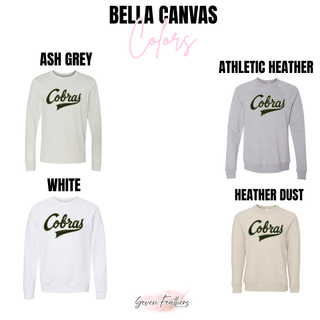 Bella Canvas color options for Jackson Heights Cobras Throwback top