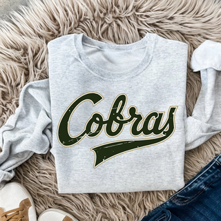 Jackson Heights Cobras Throwback top in heather grey, flat lay