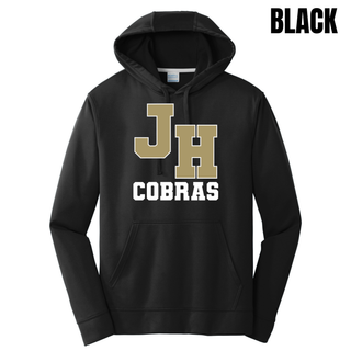 Jackson Heights Cobras Varsity Monogram Performance Fleece Hoodie in Black