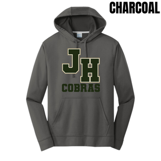 Jackson Heights Cobras Varsity Monogram Performance Fleece Hoodie in Charcoal