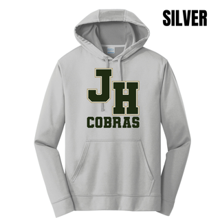Jackson Heights Cobras Varsity Monogram Performance Fleece Hoodie in Silver