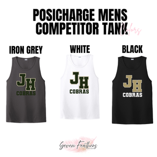 Jackson Heights Cobras Varsity Monogram PosiCharge Competitor Tank in Iron Grey, White, and Black