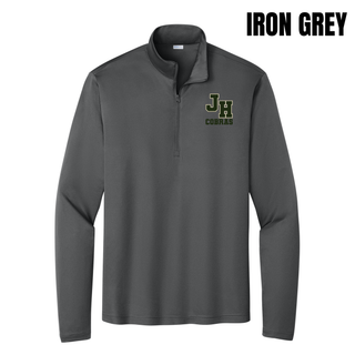 Jackson Heights Cobras Varsity Monogram PosiCharge Quarter-Zip in Iron Grey with JH monogram and Cobras text