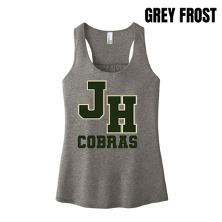 Jackson Heights Cobras Varsity Monogram Women's Racerback Tank in Grey Frost