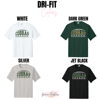 Jackson Heights Cobras Yard Line Performance Top colors in white, dark green, silver, and jet black
