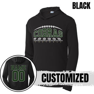 Black Jackson Heights Cobras Yard Line PosiCharge Competitor Hoodie with optional name and number on back