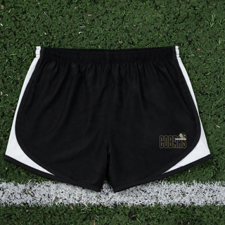 Jackson Heights Jr. Cobras Bold Outline Mascot Women's Cadence Performance Shorts - Black with white trim, back view