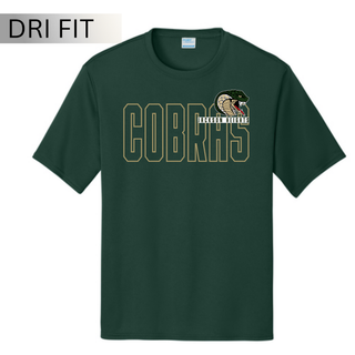 Jackson Heights Jr. Cobras Bold Outline Mascot Dri-Fit Performance Top - Dark Green