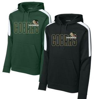 Jackson Heights Jr. Cobras Bold Outline Mascot Fan Favorite Hoodie - Forest Green and Black