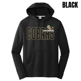 Jackson Heights Jr. Cobras Bold Outline Mascot Performance Fleece Hoodie - Black