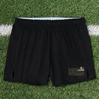 Jackson Heights Jr. Cobras Bold Outline Mascot Jersey Knit Squad Shorts - Black