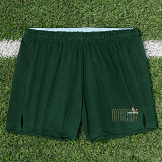 Jackson Heights Jr. Cobras Bold Outline Mascot Jersey Knit Squad Shorts - Forest Green