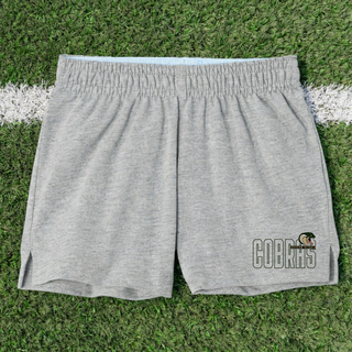 Jackson Heights Jr. Cobras Bold Outline Mascot Jersey Knit Squad Shorts - Heather Grey