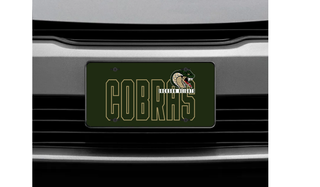 Jackson Heights Jr. Cobras Bold Outline Mascot License Plate on front of vehicle