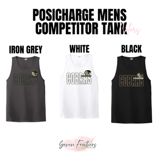 Jackson Heights Jr. Cobras Bold Outline Mascot PosiCharge Competitor Tank color options: Iron Grey, White, and Black