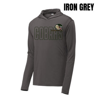 Jackson Heights Jr. Cobras Bold Outline Mascot PosiCharge Competitor Hoodie - Iron Grey