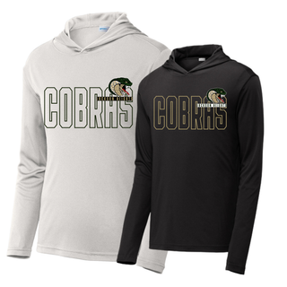 Jackson Heights Jr. Cobras Bold Outline Mascot PosiCharge Competitor Hoodie - Silver and Black