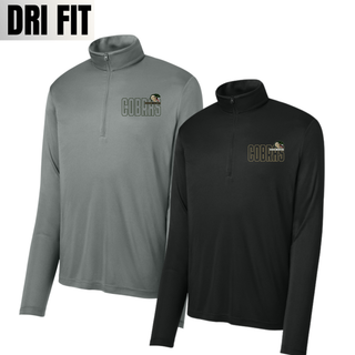 Jackson Heights Jr. Cobras Bold Outline Mascot PosiCharge Quarter-Zip - Iron Grey and Black
