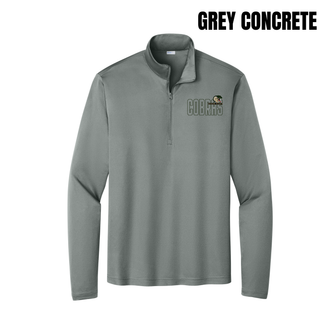 Jackson Heights Jr. Cobras Bold Outline Mascot PosiCharge Quarter-Zip - Grey Concrete