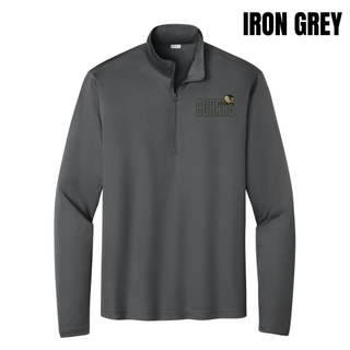 Jackson Heights Jr. Cobras Bold Outline Mascot PosiCharge Quarter-Zip - Iron Grey
