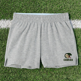Jackson Heights Jr. Cobras Coiled Mascot jersey knit squad shorts in Heather Grey