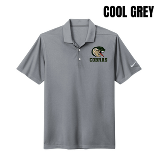 Jackson Heights Jr. Cobras Coiled Mascot Nike Dri-FIT Micro Pique 2.0 Polo in Cool Grey