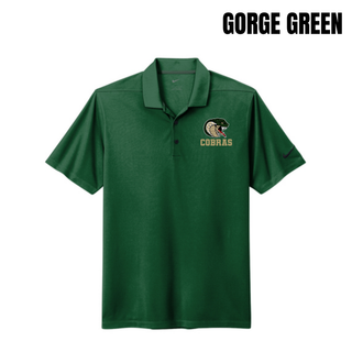 Jackson Heights Jr. Cobras Coiled Mascot Nike Dri-FIT Micro Pique 2.0 Polo in Gorge Green