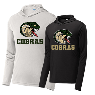 Jackson Heights Jr. Cobras Coiled Mascot PosiCharge Competitor Hoodie in Silver and Black
